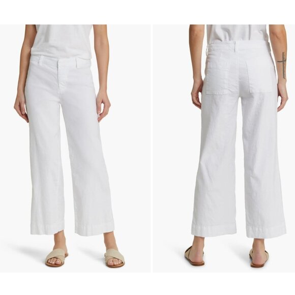 Frank & Eileen Wexford Wide Leg Pants Linen Blend White Size 8 - Picture 3 of 13